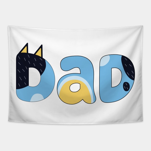 Bluey Dad - Mate! Tapestry by Peebs