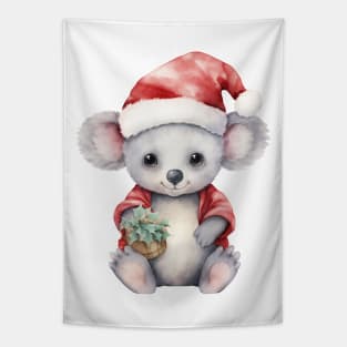 Koala in Santa Hat Tapestry