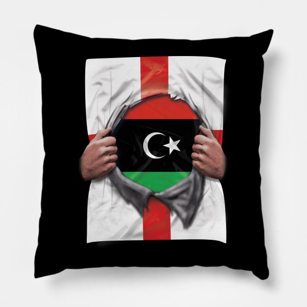 Libya Flag English Flag Ripped - Gift for Libyan From Libya Pillow by Country Flags