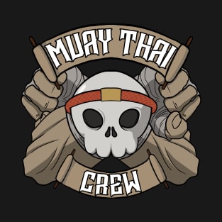 Muay Thai crew Jolly Roger pirate flag (no caption) T-Shirt