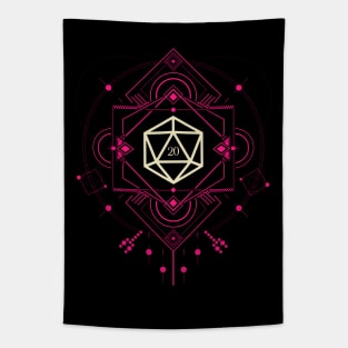 Esoteric Pink Polyhedral D20 Dice of the Witch Tapestry