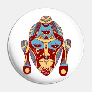 Pastel Cream African Mask 7 Pin