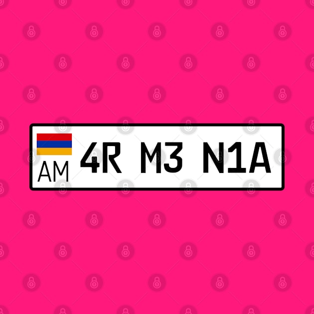 Armenia car license plate by Travellers