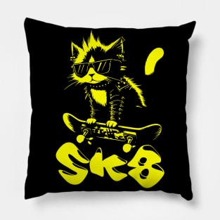 Skater Cat | Hardcore Cat | Radical Cat Pillow