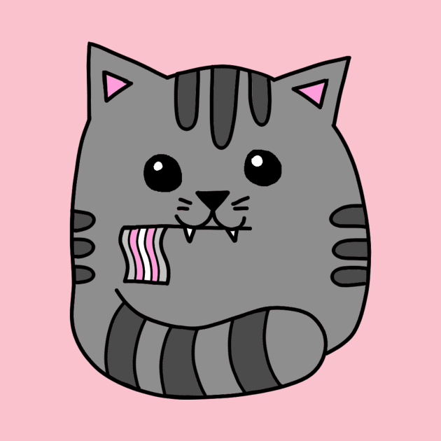 demigirl pride flag cat by alisadesigns