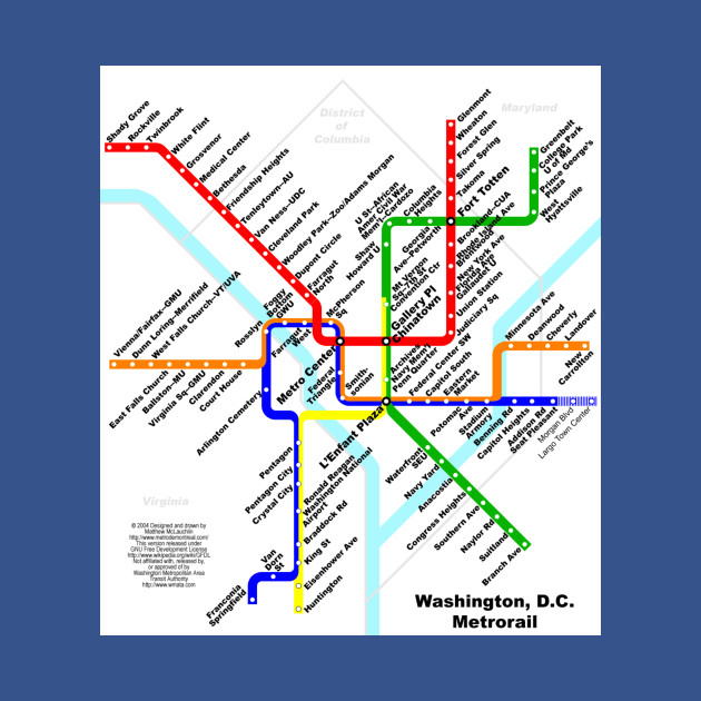 Washington DC Metrorail Map - Dc Metro - T-Shirt