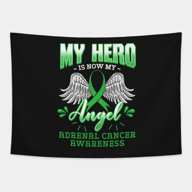 My Hero Is Now My Angel Adrenal Cancer Awareness Support Tapestry by ShariLambert