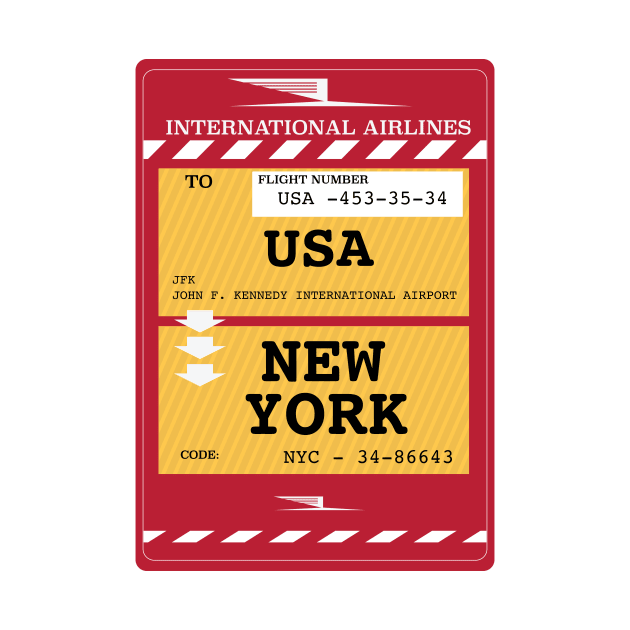 New York City Plane Ticket by nickemporium1