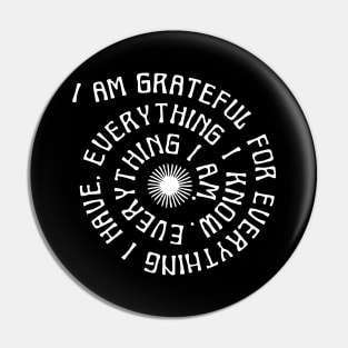 I am grateful yoga T-shirt Pin