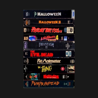 Retro Horror Movies VHS Stacks T-Shirt