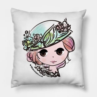 doll art, cute and kawaii illustration Pillow