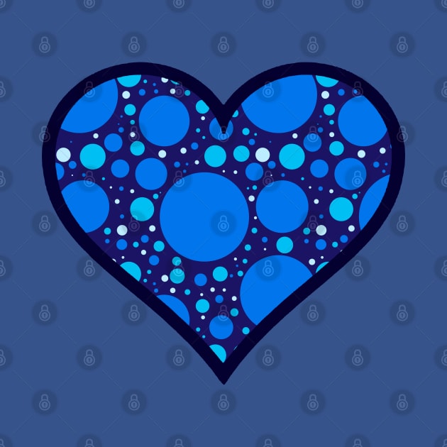 Blue Polka Dot Heart by bumblefuzzies