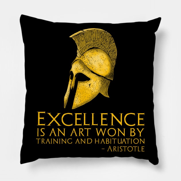 Ancient Greek Philosophy - Aristotle Quote - Motivational Pillow by Styr Designs