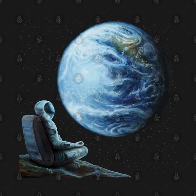 Meditating Astronaut by SPACE ART & NATURE SHIRTS 