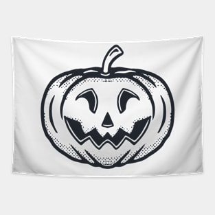 Scared Pumpkin Halloween Artwork Tapestry