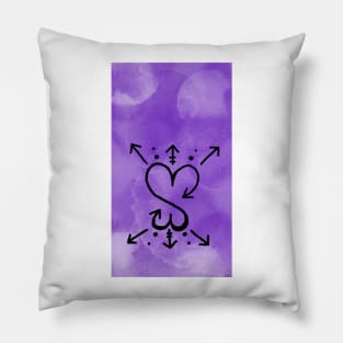 Negative Energy leaves my heart symbol Tattoo Pillow