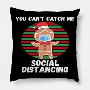 Gingerbread Man With Mask Christmas 2020 Social Distancing Pillow