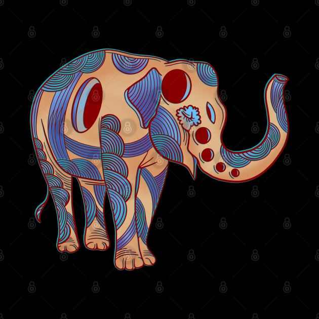 Happy little decorated elephant by DaveDanchuk