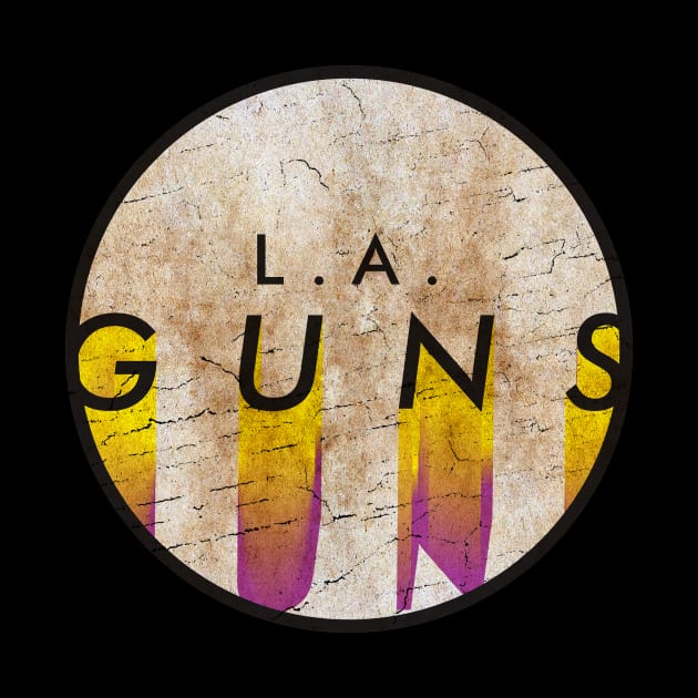 L.A. Guns - VINTAGE YELLOW CIRCLE by GLOBALARTWORD