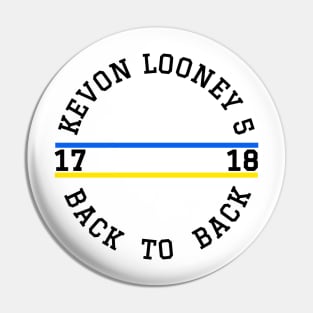 Kevon Looney 5 Back to Back Championship 2017 -2018 white Pin