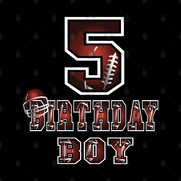 5th Birthday Boy 5 Years Old Football Lover Theme Party graphic by Grabitees