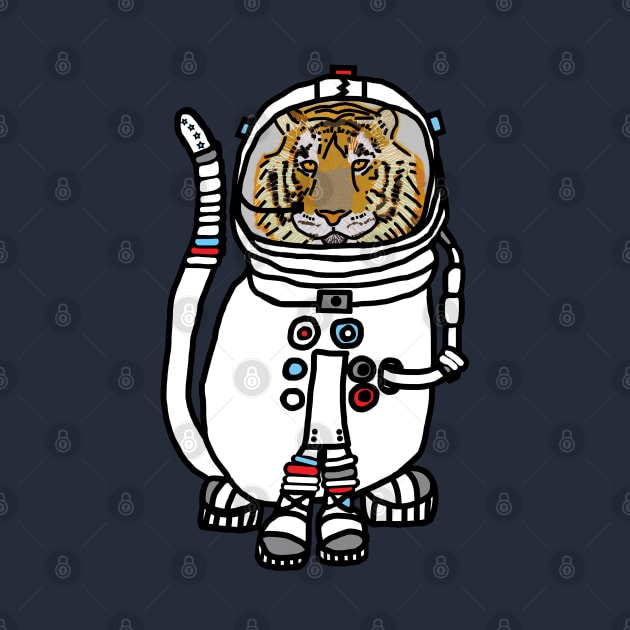 Space Tiger Funny Astronaut Animals by ellenhenryart