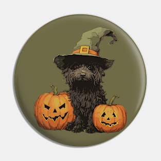 Halloween Black Dog Pin