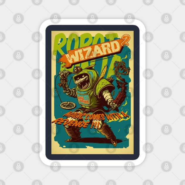 Robot Ninja Wizard  2 Magnet by obstinator