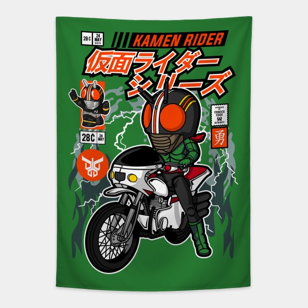Kamen Rider Comic Cover Tapestry by OniSide