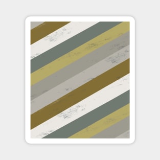 Green and Grey, Diagonal Painted Style Stripes Magnet