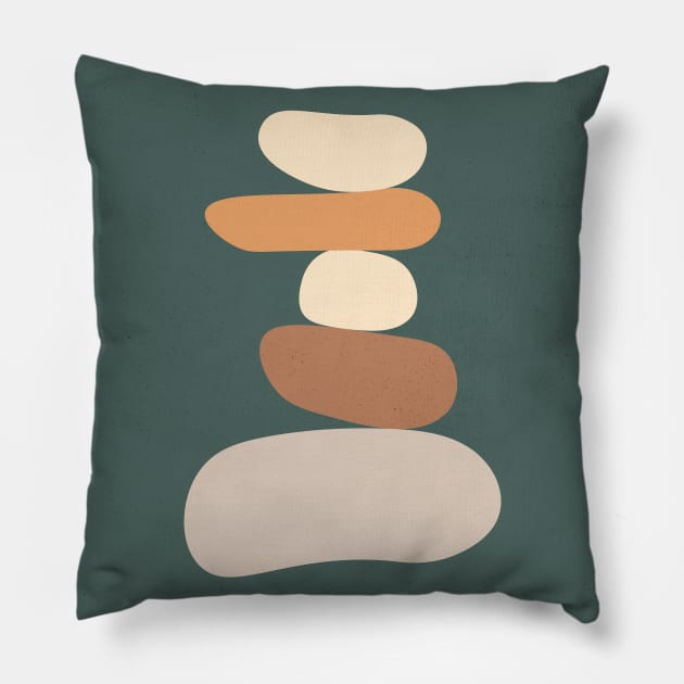 Boho Abstract Stones Pillow by Colorable