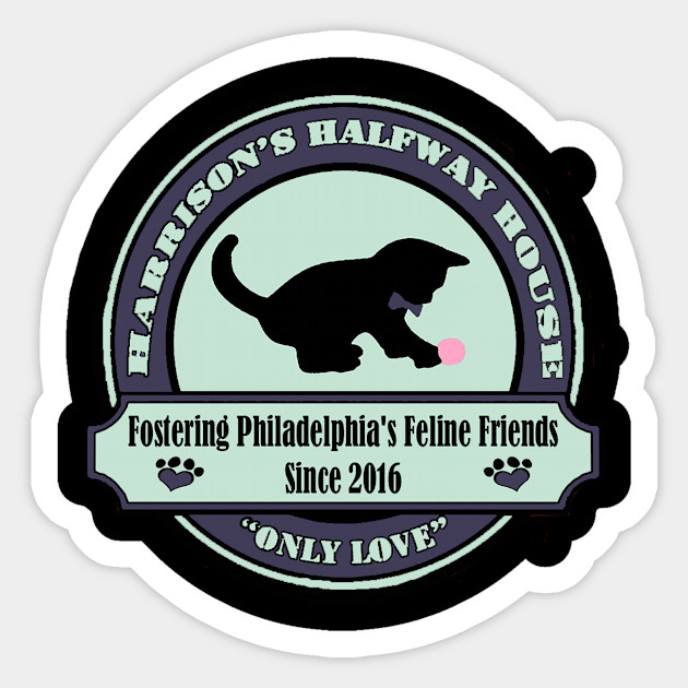 Harrison S Halfway House Cat Rescue Sticker Teepublic