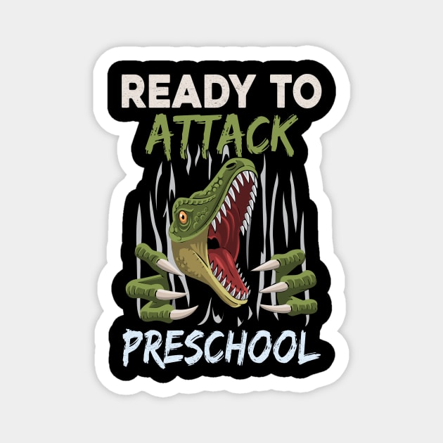 Dinosaur Kids Ready To Attack Preschool Boys Back To School Magnet by kateeleone97023