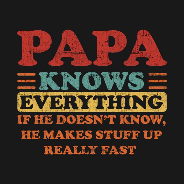 Papa Knows Everything Funny Father's Day by AnKa Art