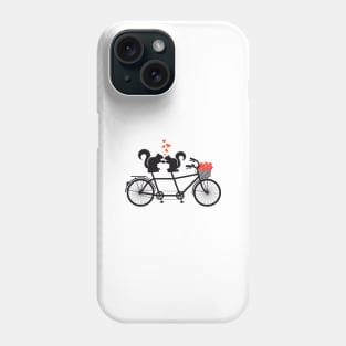 tandem bicycle with squirrels Phone Case