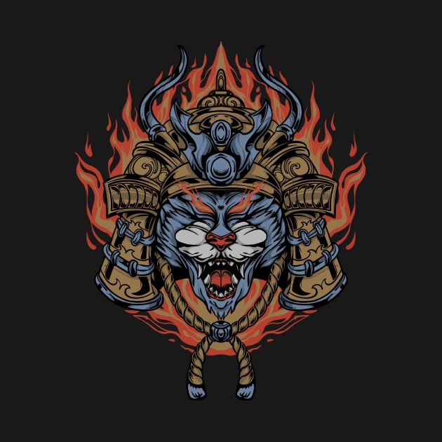 Demon cat samurai by widhim