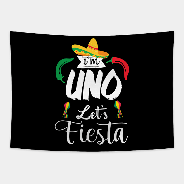 I'm Uno Let's Fiesta, Uno 1st Birthday Tapestry by printalpha-art