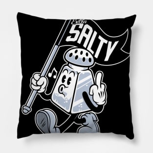 Extra Salty - Vintage Cartoon - Sassy - Rude - Flipping the Bird Pillow