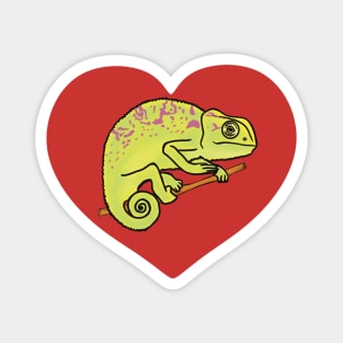 Red Colorful Chameleon Heart for Chameleon Lovers Magnet