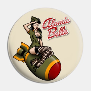 American Traditional Patriotic Atomic Bomb Belle Pin-up Girl Pin