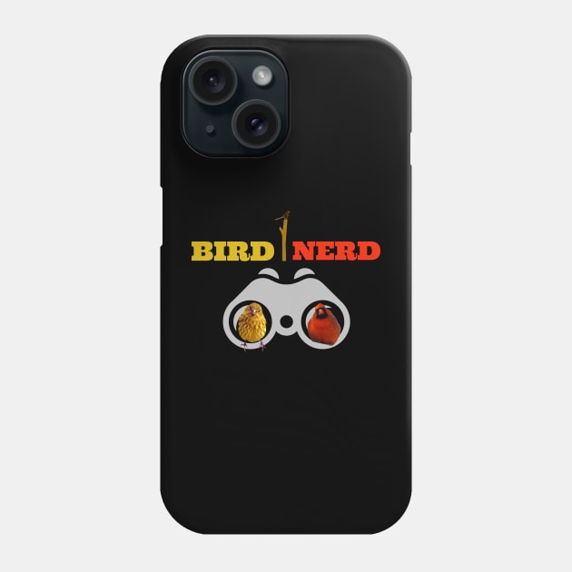 Birds In Binoculars Bird Nerd T-shirt Phone Case by KathyG'sArt