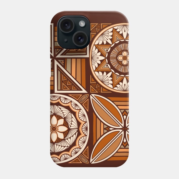 Tapa patchwork - rust Phone Case by AprilAppleArt