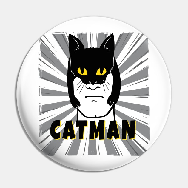 CatMan New Super Hero in Town Pin by SusanaDesigns