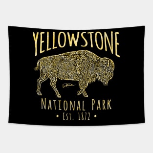 Yellowstone National Park Walking Bison Tapestry