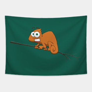 Orange chameleon Tapestry