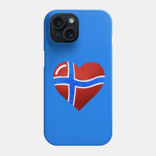 Flag of Norway in a shape of heart Phone Case by Purrfect