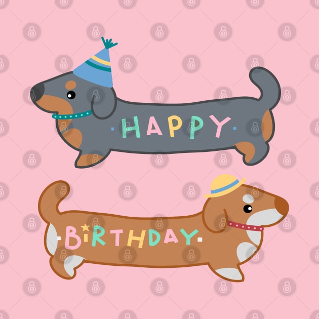 HAPPY BIRTHDAY DACHSHUND by MAYRAREINART