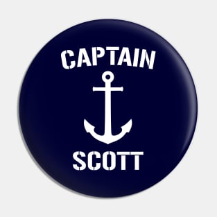 Nautical Captain Scott Personalized Boat Anchor Pin