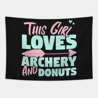 This Girl Loves Archery And Donuts Gift print Tapestry