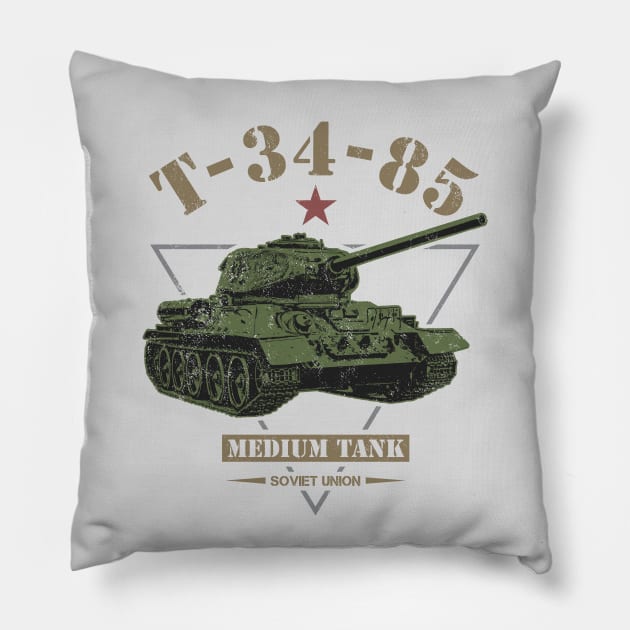 T-34-85 Soviet Tank Pillow by Military Style Designs